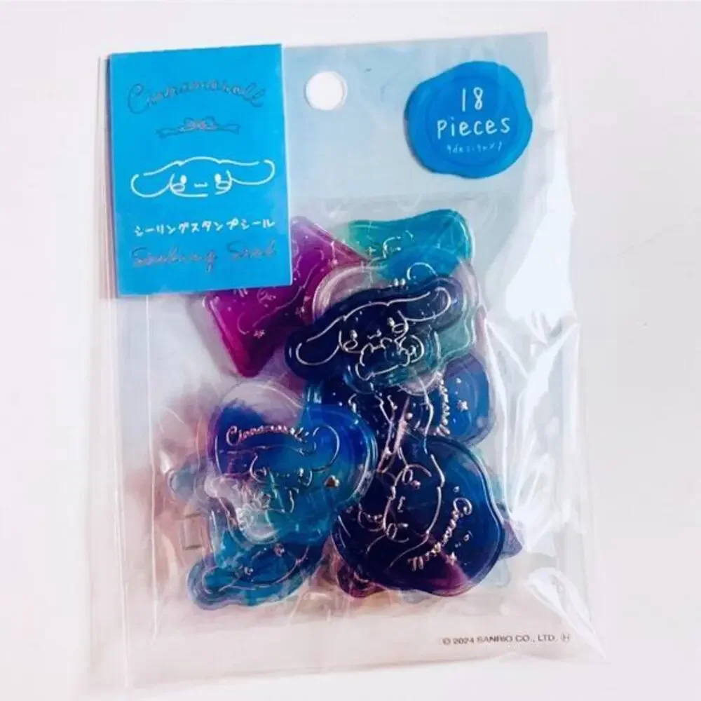 Sanrio Cinnamoroll Sealing Stamp Stickers, Clear Jelly Style Purple Blue Ombré